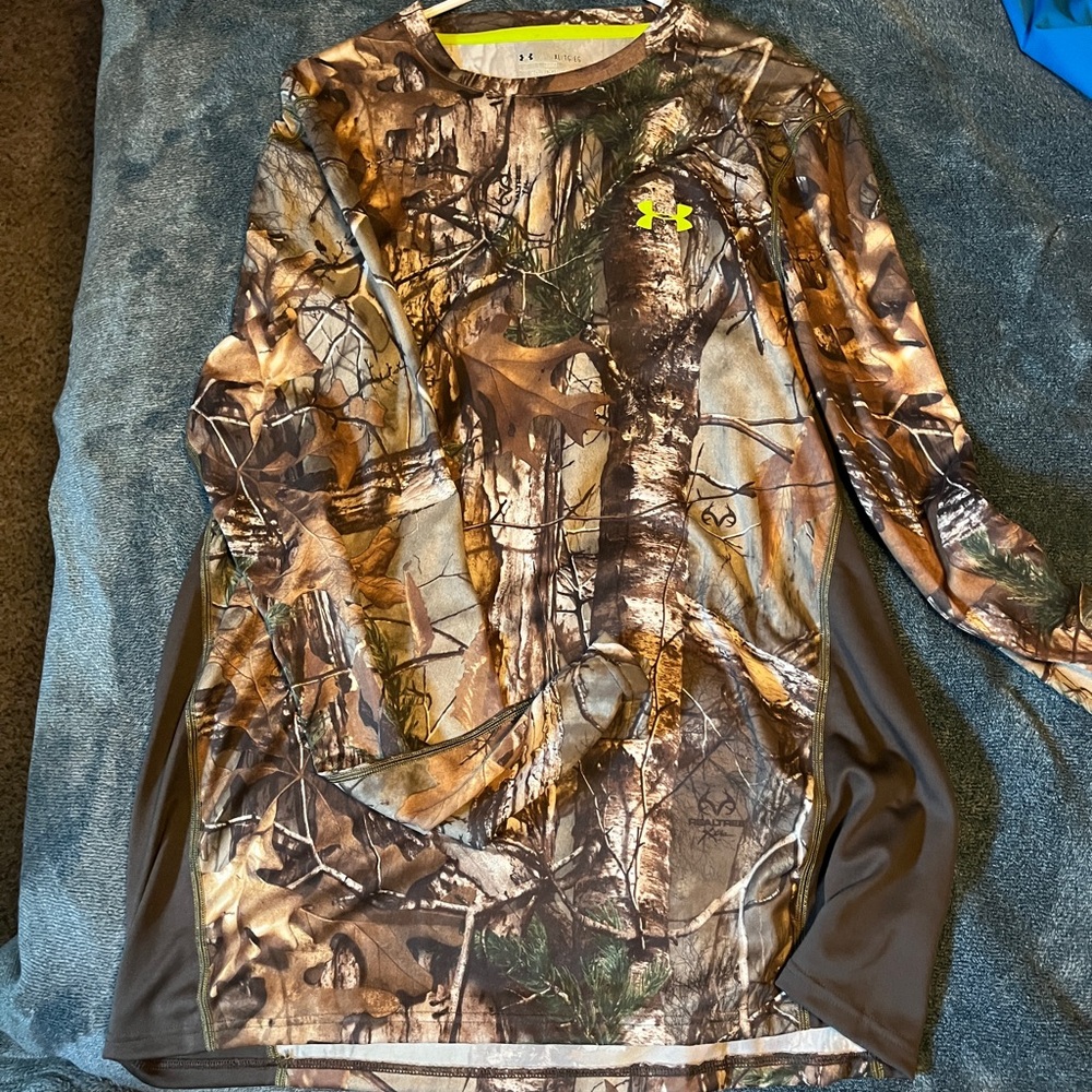 Under Armour Green and Brown Camo Shirt